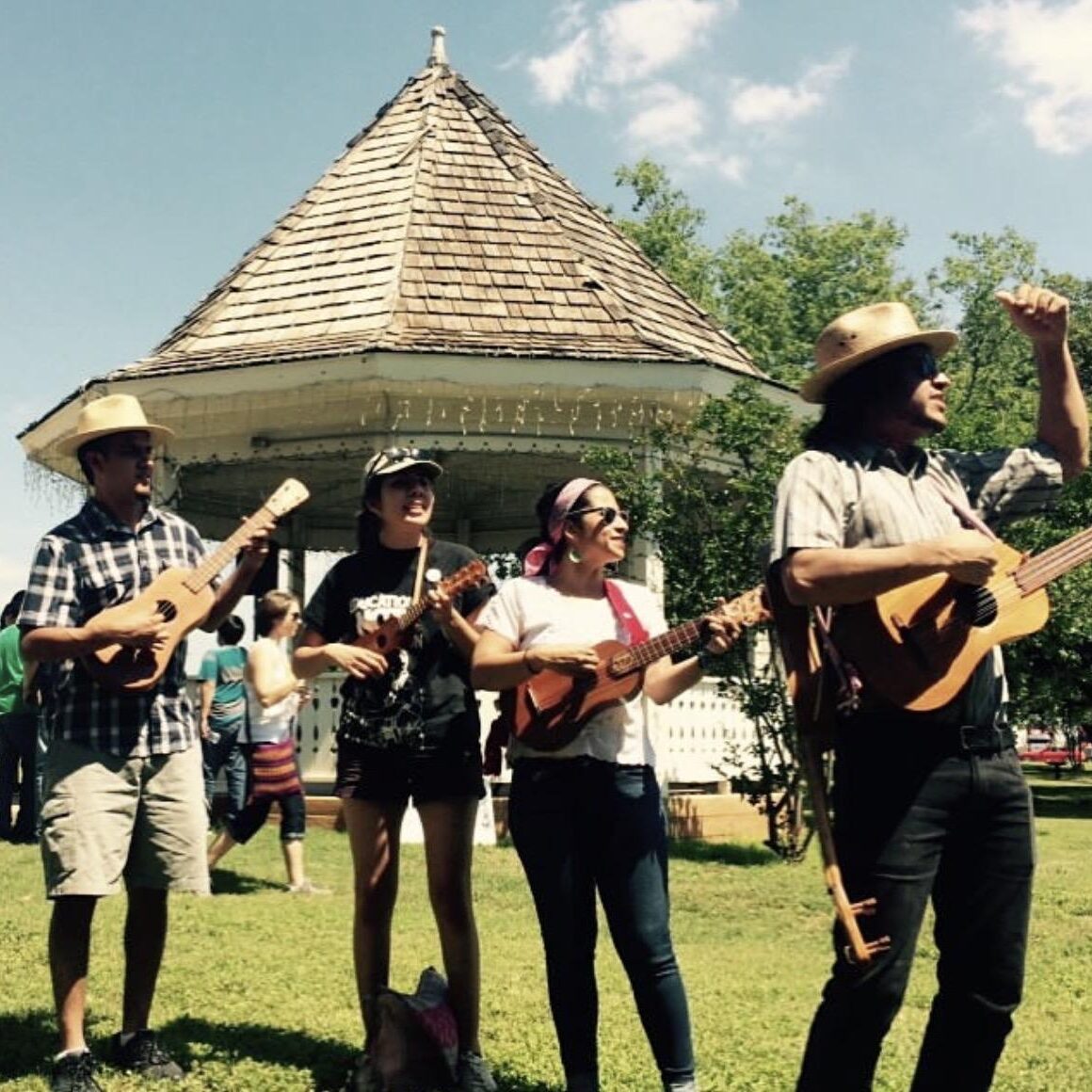 Musicians-at-the-pavilion-while-march-to-the-Dilley-Detention-Center-Protest-in-Dilley-Texas-in-2017.-Image-Credit-Jamila-Hammami Musicians-at-the-pavilion-while-march-to-the-Dilley-Detention-Center-Protest-in-Dilley-Texas-in-2017.-Image-Credit-Jamila-Hammami